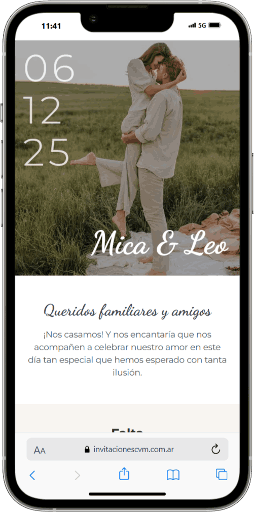 Ejemplo de invitación Clásica 2