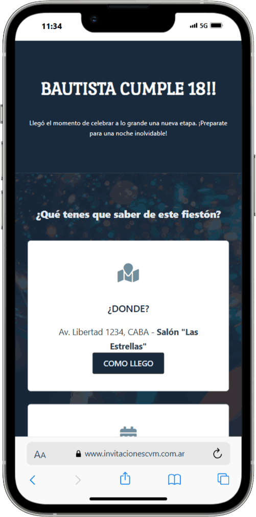 Ejemplo de invitación Clásica 9