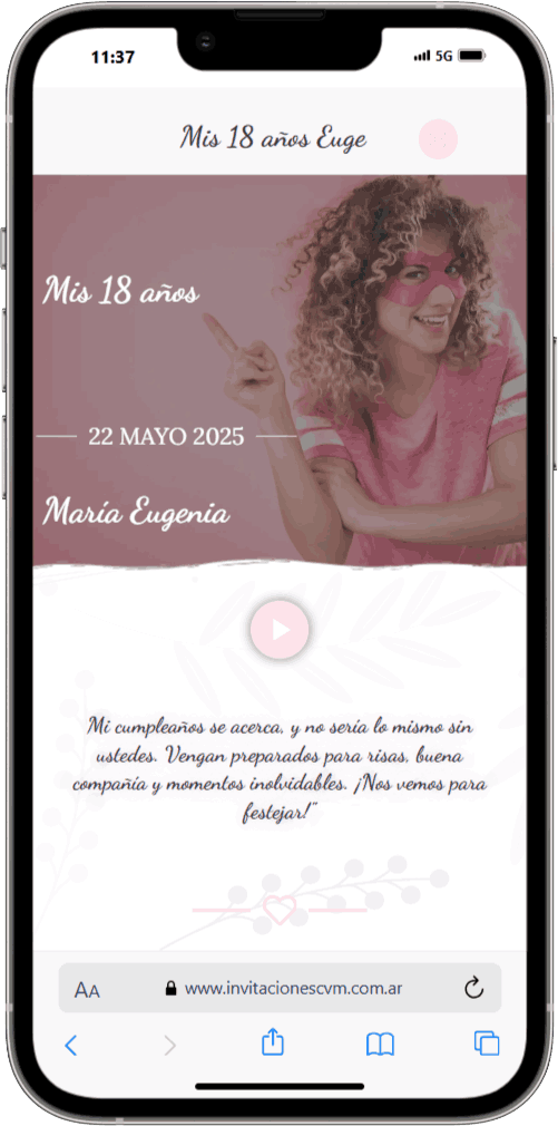 Ejemplo de invitación Premium 9