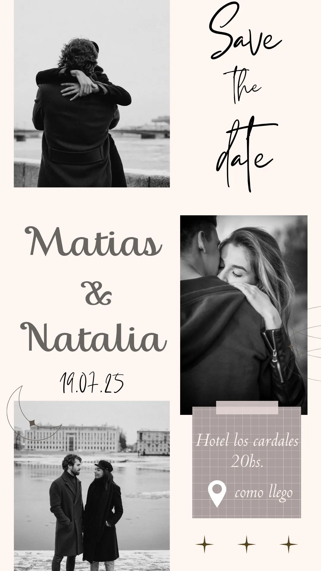 Ejemplo de invitación Save the Date 1